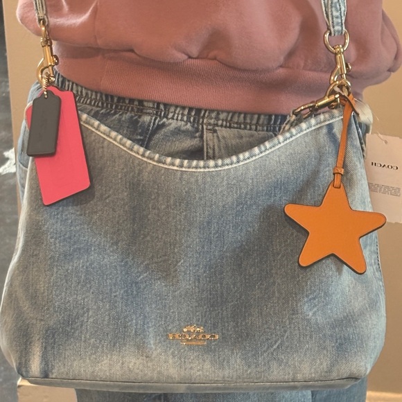 Coach Laurel Loved Denim Shoulder/Crossbody Bag with Snap Wallet and Charms - Picture 11 of 13